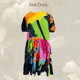New Design Rayon Hand Painted Kids Dress